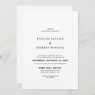 ミニマエレガントリフォーマルズムの表と裏結婚の 招待状