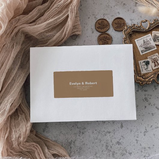 ミニマエレガントリフォーマル・ブラウン結婚ズ・リターン ラベル