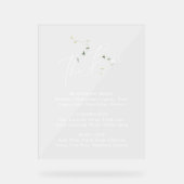 ミニマエレガントリボタニカルブライダルシャワーバーメニュー アクリルサイン (正面)