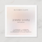 ミニマエレガントリモダンアルデザイントレンディープレインラックス スクエア名刺 (正面)