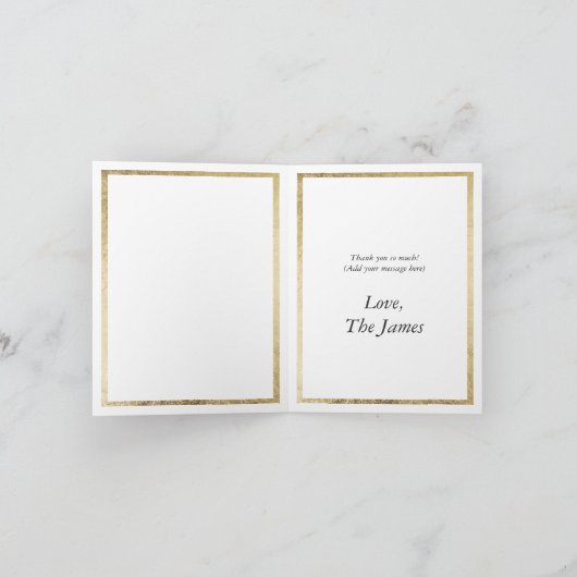 ミニマエレガントリモダンアル白金ゴールド50誕生日 サンキューカード (内部)