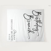 ミニマエレガントリモダンアル誕生日ブランチパーティー タペストリー (正面(横))