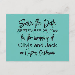 ミニマエレガントリモダンターコイズ日付の保存 ポストカード