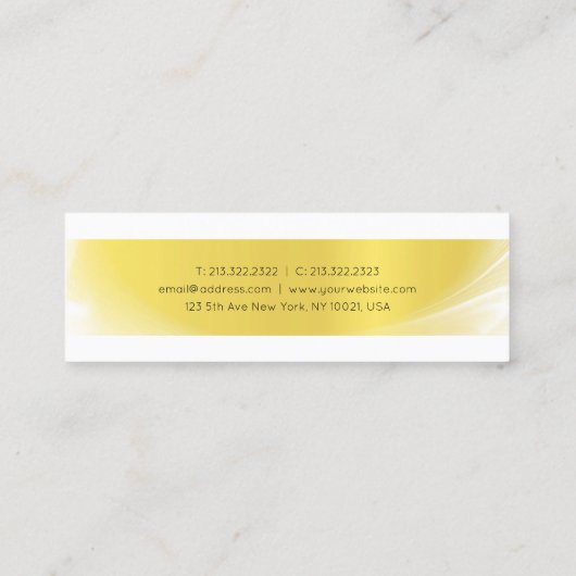 ミニマエレガントリモダンデザイン金ゴールドラグジュアリープレーン スキニー名刺 (裏面)