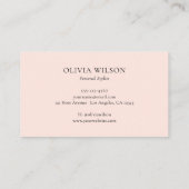 ミニマエレガントリユニークアルタイポグラフィ赤面ピンク 名刺 (裏面)