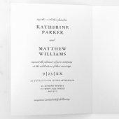 ミニマエレガントリ結婚アルの写真オールインワン 三つ折り招待状 (内部最初)