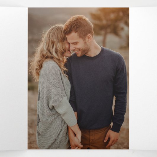 ミニマエレガントリ結婚アルの写真オールインワン 三つ折り招待状 (内部中)