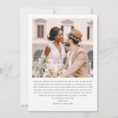 ミニマエレガントリ結婚アルの2枚の写真QRコード サンキューカード (裏面)