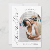 ミニマエレガントリ結婚アルの2枚の写真QRコード セーブザデート (正面)