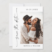 ミニマエレガントリ結婚アルの2枚の写真QRコード セーブザデート (正面)