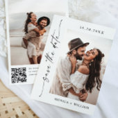 ミニマエレガントリ結婚アルの2枚の写真QRコード セーブザデート