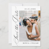 ミニマエレガントリ結婚アルの2枚の写真QRコード セーブザデート (正面)