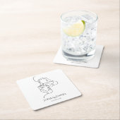 ミニマエレガントリ芸術的・リン結婚ニア スクエアペーパーコースター (インサイチュ)