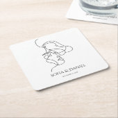 ミニマエレガントリ芸術的・リン結婚ニア スクエアペーパーコースター (アングル)