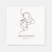 ミニマエレガントリ芸術的・リン結婚ニア スタンダードカクテルナプキン (正面)