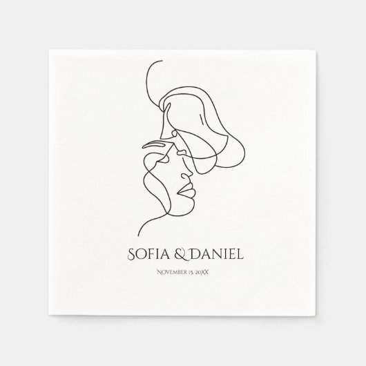 ミニマエレガントリ芸術的・リン結婚ニア スタンダードカクテルナプキン (正面)