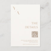 ミニマエレガントルアイボリーとタン結婚ズ エンクロージャーカード (正面)