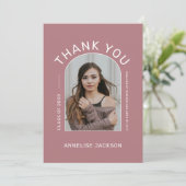 ミニマエレガントルシンプル写真卒業 サンキューカード (スタンド正面)