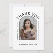 ミニマエレガントルシンプル写真卒業 サンキューカード (正面)