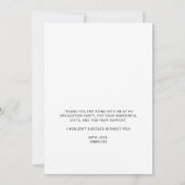 ミニマエレガントルシンプル写真卒業 サンキューカード (裏面)