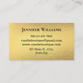 ミニマエレガントルスクリプトろうそくメーカー金ゴールド箔 名刺 (裏面)