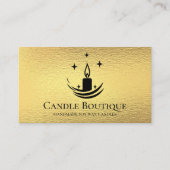 ミニマエレガントルスクリプトろうそくメーカー金ゴールド箔 名刺 (正面)