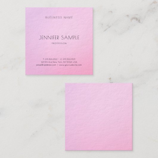 ミニマエレガントルピモダンンク調和ラグジュアリー スクエア名刺 (正面/裏面)