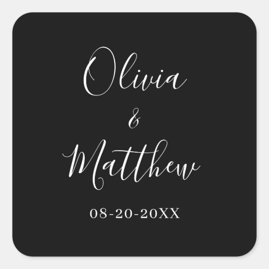 ミニマエレガントルブラクラシックック結婚 スクエアシール (正面)