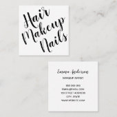 ミニマエレガントルメイクアップアーティストの名刺 スクエア名刺 (正面/裏面)