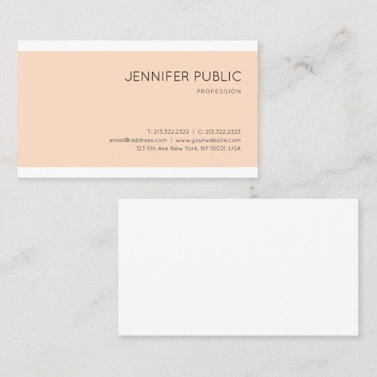 ミニマエレガントルモダンデザイントレンディープレーン 名刺 (正面/裏面)