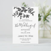 ミニマエレガントルモダン白黒野花 招待状 (スタンド正面)