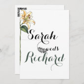 ミニマエレガントルリリー結婚式招待状 招待状 (正面/裏面)