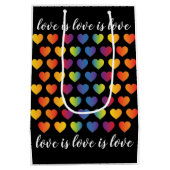 ミニマエレガントルレインボーハートデザイン ミディアムペーパーバッグ (裏面)