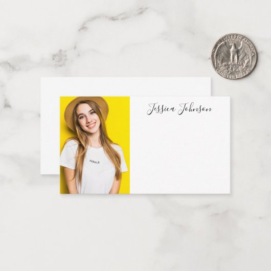 ミニマエレガントル写真モダン書 ノートカード (正面/裏面インサイチュ)