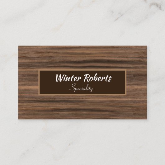 ミニマエレガントル茶色の木製 名刺 (正面)