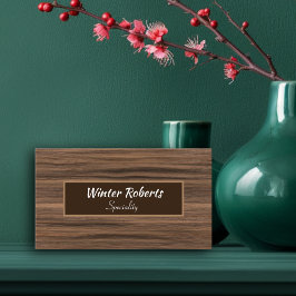 ミニマエレガントル茶色の木製 名刺