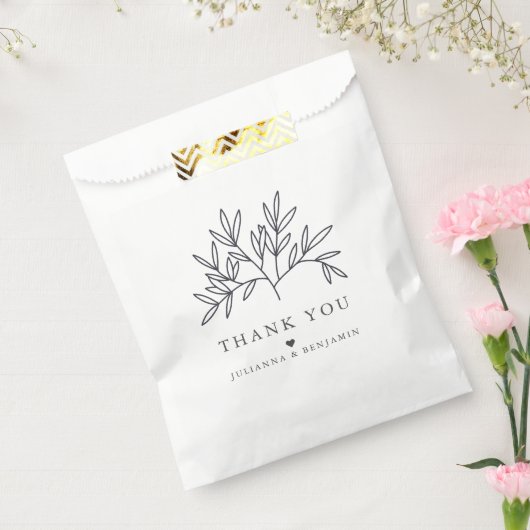 ミニマエレガントル葉ス結婚の感謝カスタム フェイバーバッグ (封をした状態)