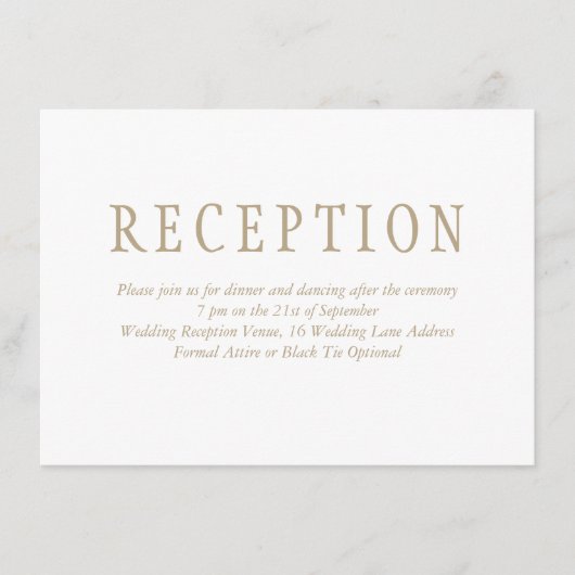 ミニマエレガント伝統的リスト式レセプション エンクロージャーカード (正面)