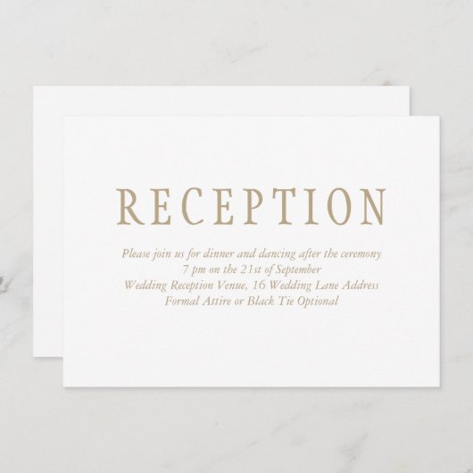 ミニマエレガント伝統的リスト式レセプション エンクロージャーカード (正面/裏面)