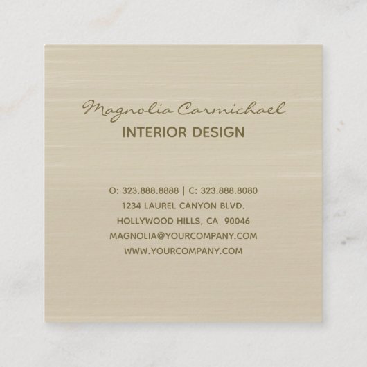 ミニマエレガント素朴リスト地球トーン スクエア名刺 (裏面)