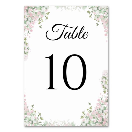 ミニマエレガント結婚リストのテーブルカード テーブルナンバー (正面)