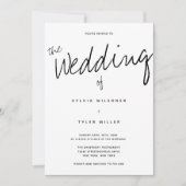 ミニマカジュアルモダンルタイポグラフィ結婚ズ 招待状 (正面)