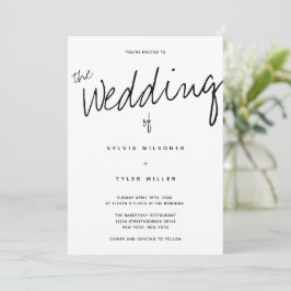 ミニマカジュアルモダンルタイポグラフィ結婚ズ 招待状