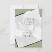 ミニマカジュアルリストのセージ結婚グリーン 出欠カード (正面)