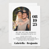 ミニマカジュアルリストの写真すべて一つ結婚で 招待状 (正面/裏面)