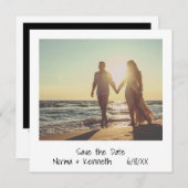 ミニマカジュアルリストの手書きモダン写結婚真 セーブザデート (正面/裏面)