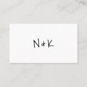 ミニマカジュアルリストの白黒の結婚食事 プレイスカード (裏面)