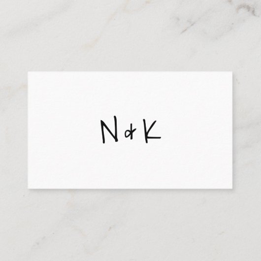 ミニマカジュアルリストの白黒の結婚食事 プレイスカード (裏面)