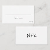 ミニマカジュアルリストの白黒の結婚食事 プレイスカード (正面/裏面)