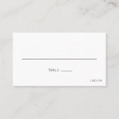 ミニマカジュアルリストの白黒の結婚食事 プレイスカード (正面)